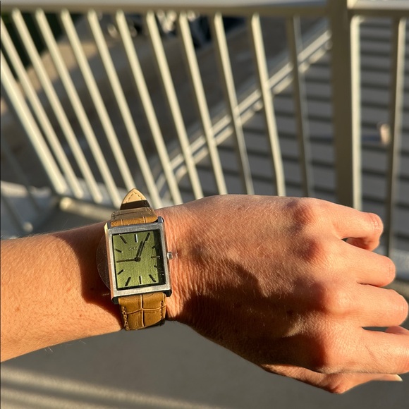 Breda Green Dial Watch with Brown Leather Strap - Picture 5 of 5